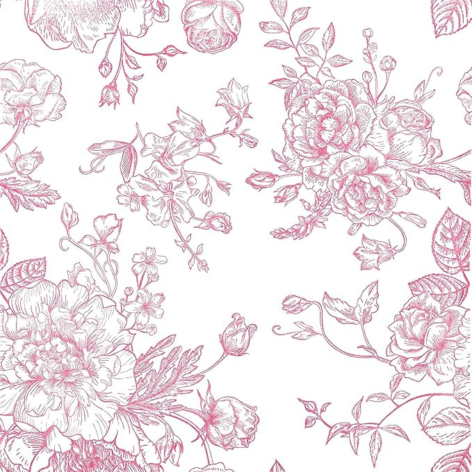 100 Floral Party Napkins Pink Floral Paper Napkins Vintage Bouquet Flowers Disposable Cocktail Lu... | Amazon (US)