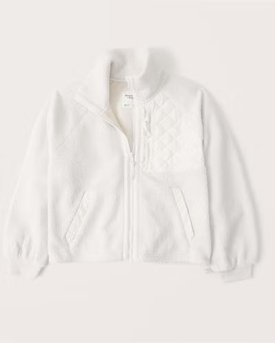 Women's Cinched Sherpa Full-Zip Jacket | Women's The Abercrombie Collab | Abercrombie.com | Abercrombie & Fitch (US)