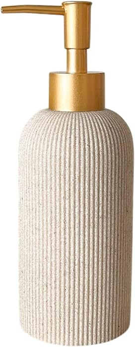 Lunestella Sand Beige Hand Soap Dispenser for Bathroom and Kitchen with Matte Gold Pump, Lotion, ... | Amazon (US)