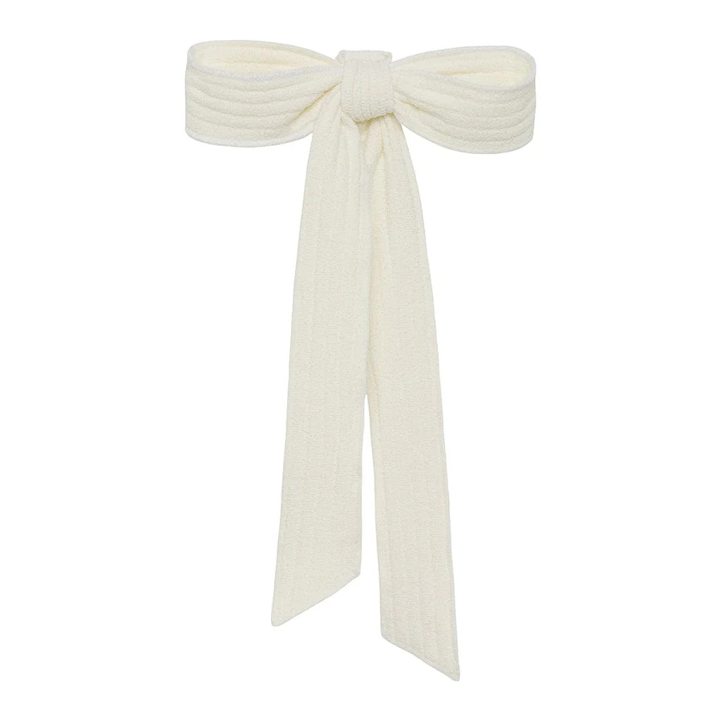 Cream Terry Rib Hair Ribbon | Montce