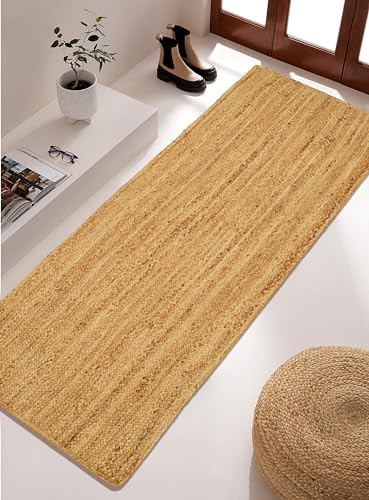 RIANGI Jute Rug Runner - 2.5x6 Feet, Natural Fiber Hand Woven Area Rug for Kitchen, Bedroom - Boho Farmhouse Style Runner, Braided Design for Floor Decor (30x72 Inch) | Amazon (US)