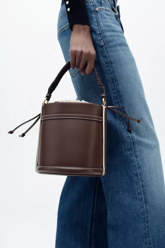 DOUBLE STRAP BUCKET BAG | Zara US