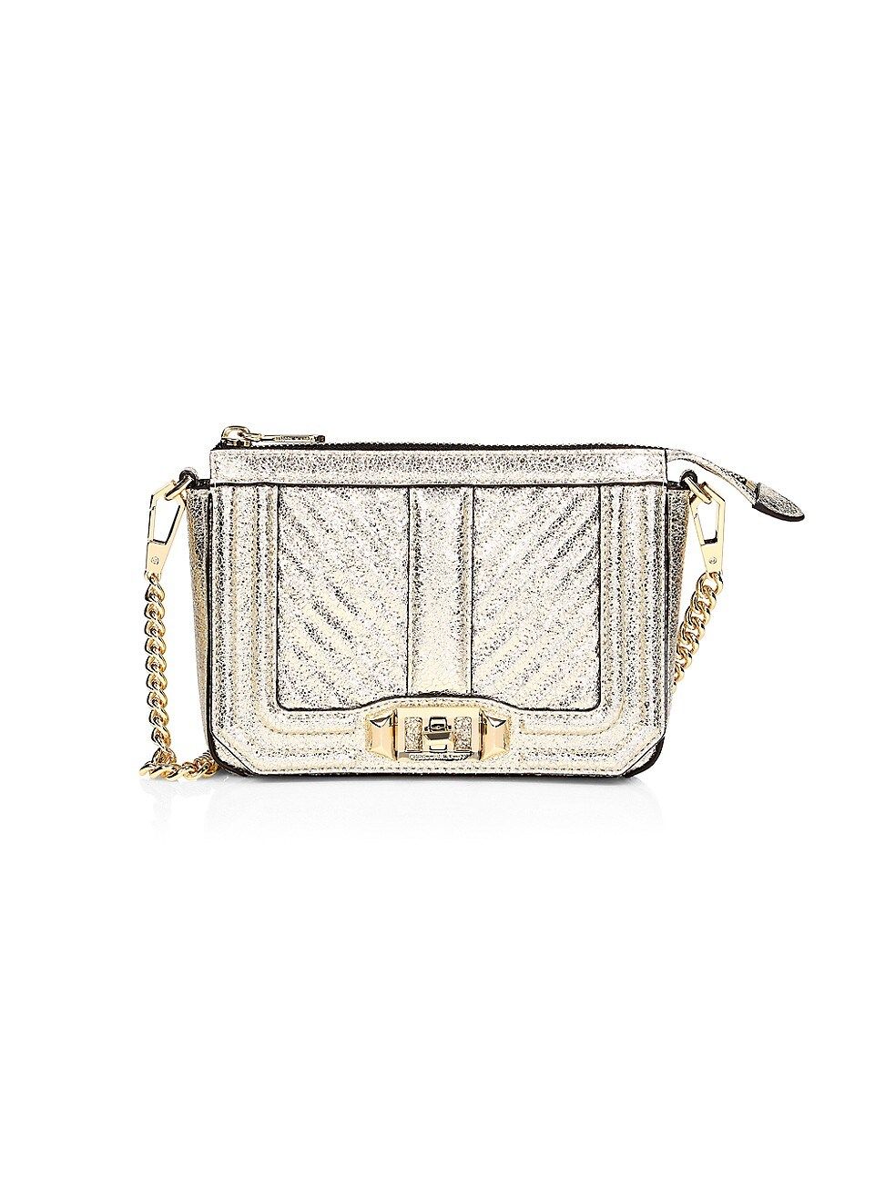 Rebecca Minkoff Women's Love Chevron Quilted Metallic Leather Shoulder Bag - Champagne | Saks Fifth Avenue