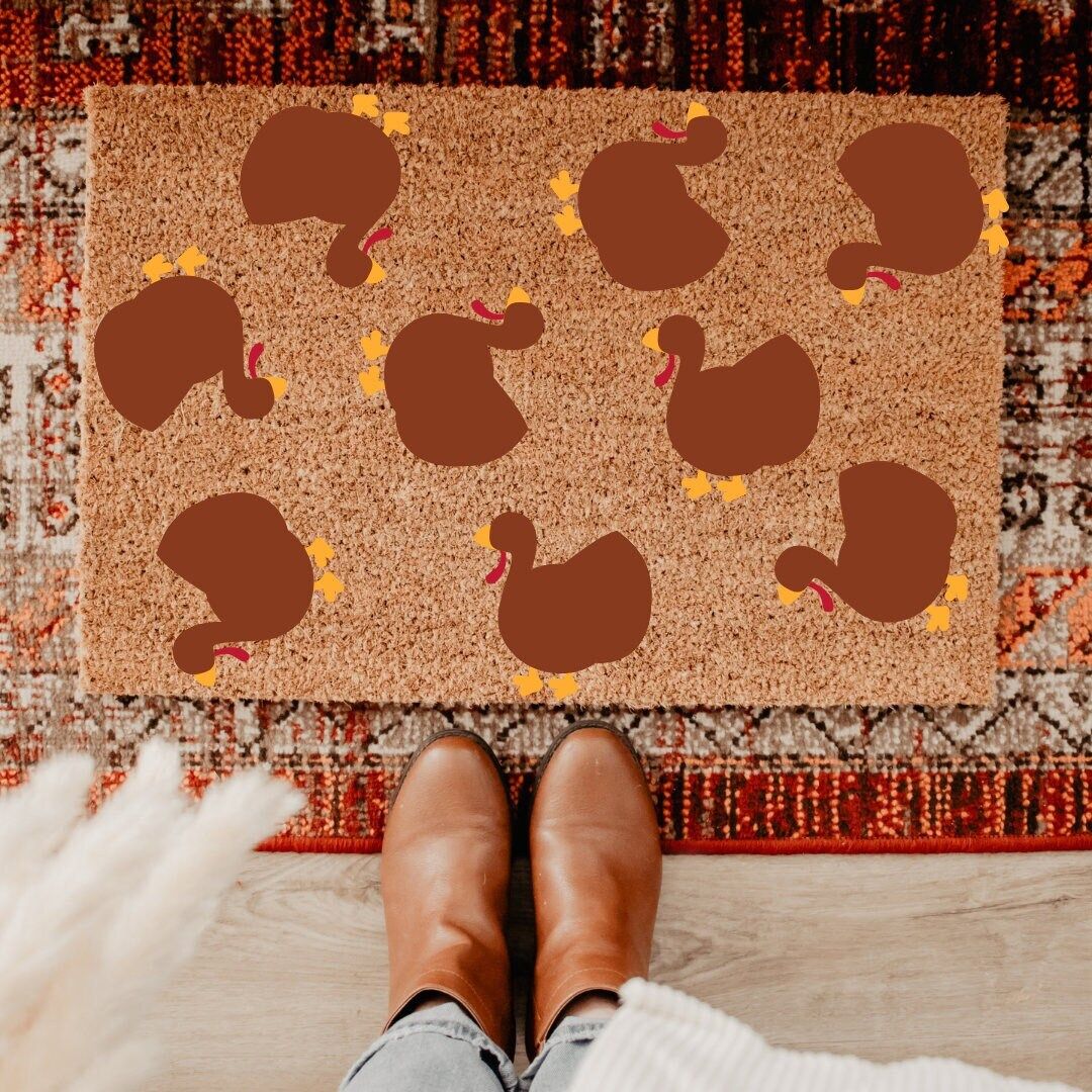 Turkey Doormat | Thanksgiving Doormat | Cute Doormat | Holiday Doormats | thanksgiving Decor | Fa... | Etsy (US)