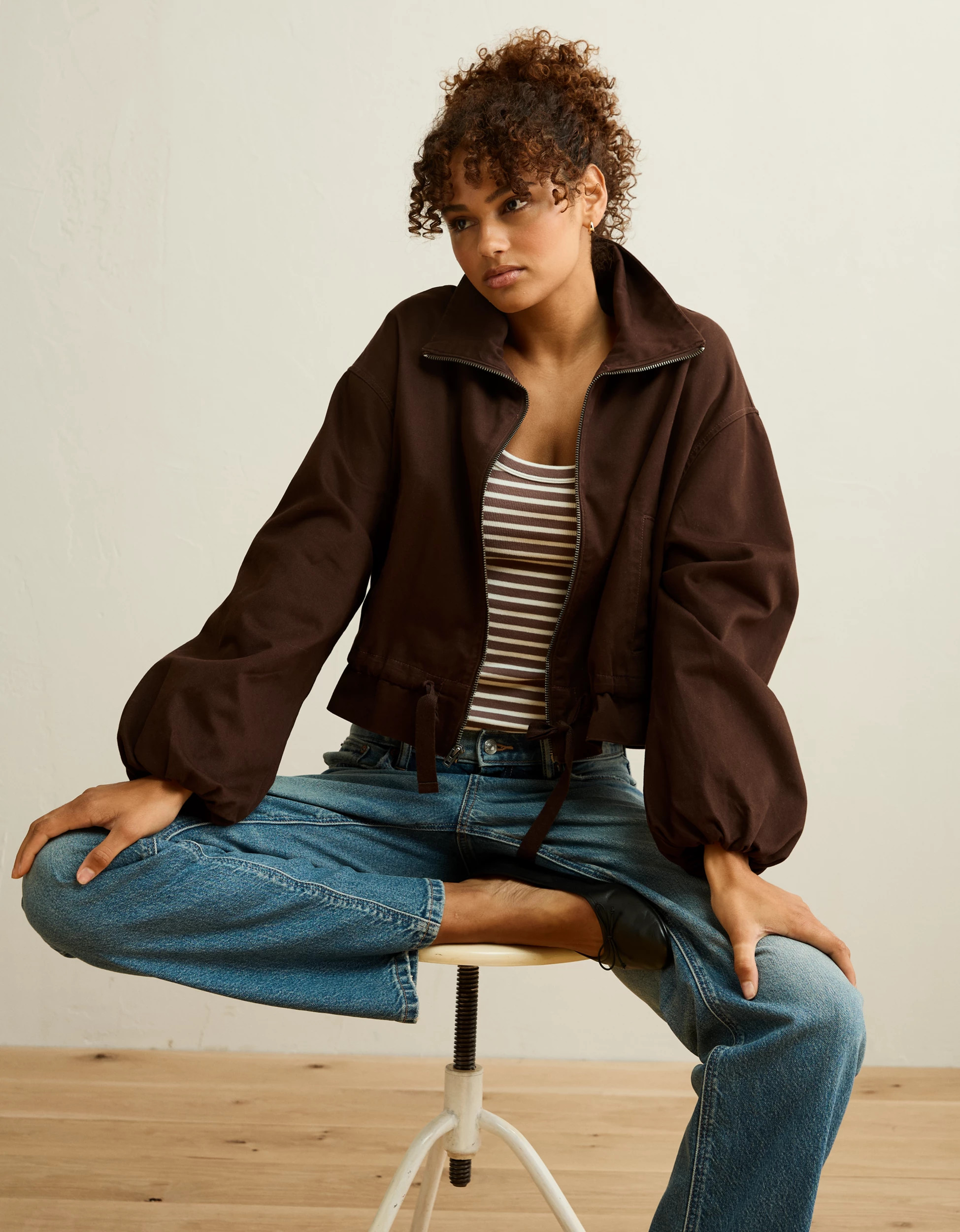 AE Funnel Neck Bomber Jacket | American Eagle Outfitters (US & CA)