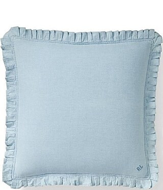 Ralph Lauren Delaney Chambray Ruffled Decorative Throw Pillow - Chambray | Dillard's