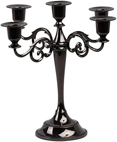 Viscacha Metal Candle Holders 5 Wicks Black Candle Holders for Candlesticks Taper Candles（10.6 ... | Amazon (US)