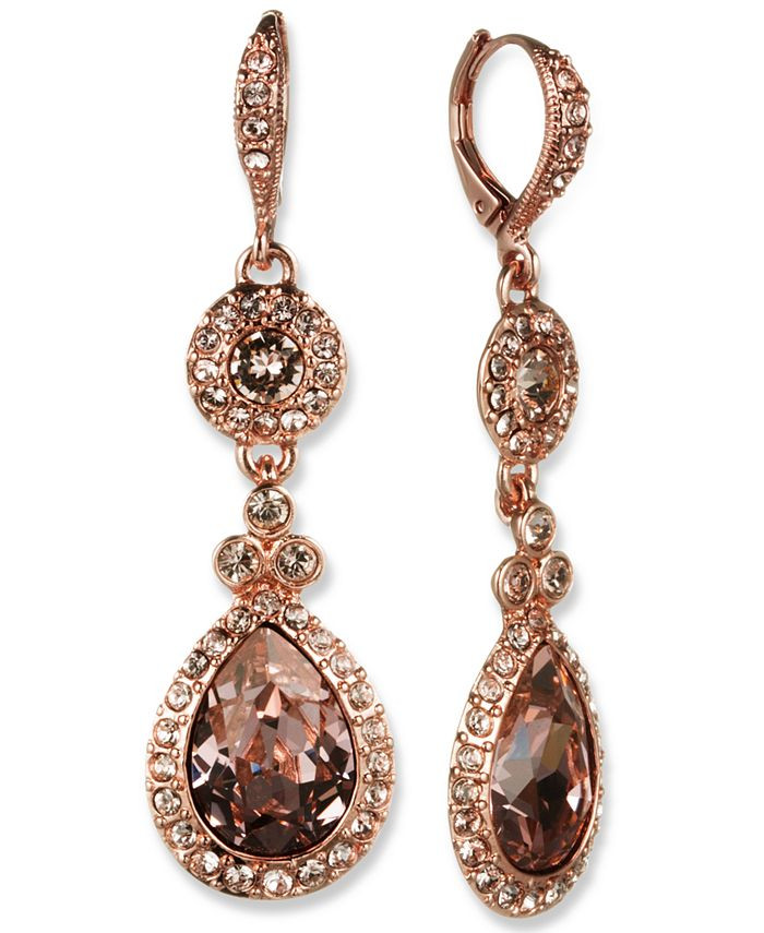 Silver-Tone Crystal Element Double Drop Earrings | Macys (US)