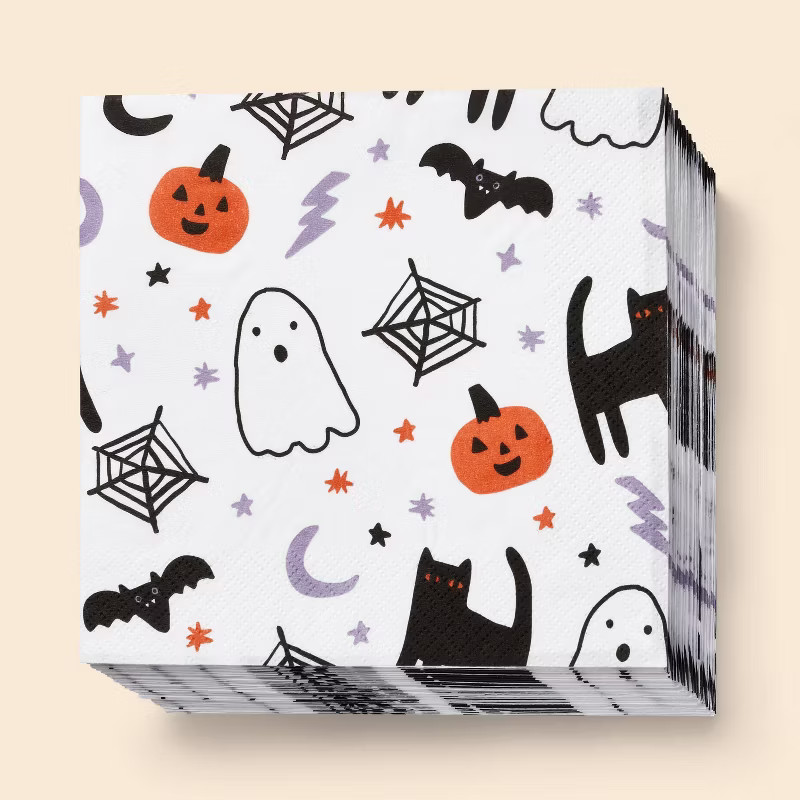 30ct Halloween Lunch Paper Napkins White - Spritz™ | Target