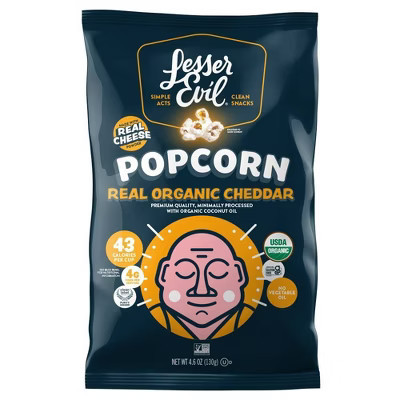 LesserEvil Organic Popcorn Real Cheddar - 4.6oz | Target