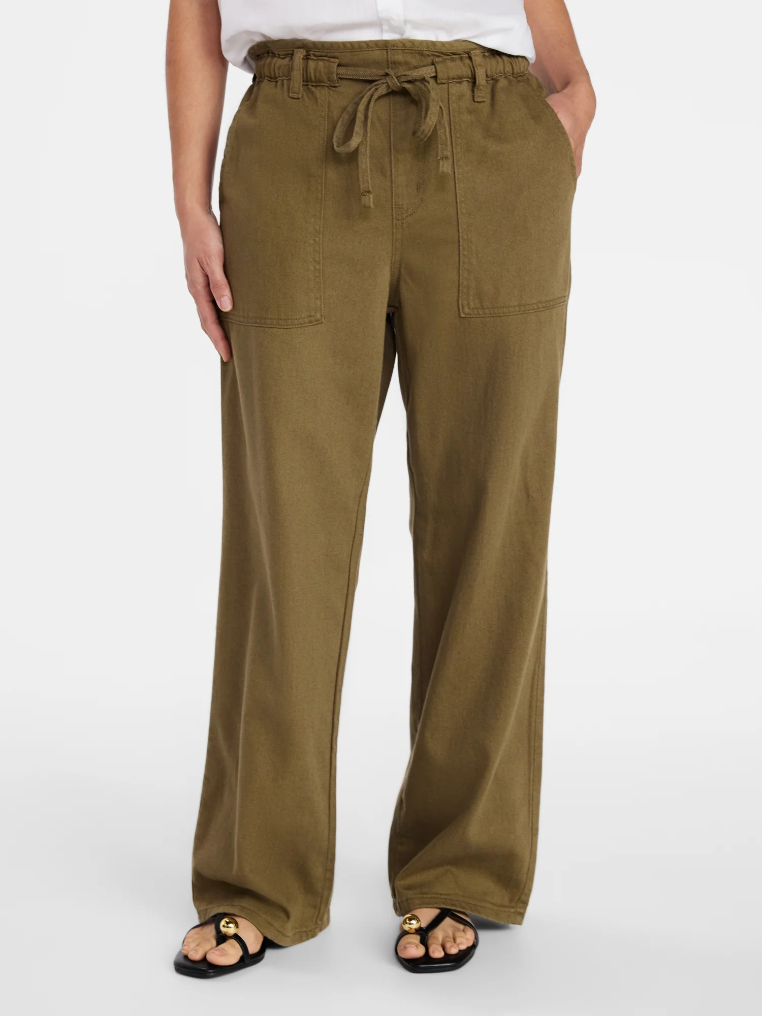 Time and Tru Women's Pull On Wide Leg Jeans, 30" Inseam, Sizes XS-XXXL | Walmart (US)