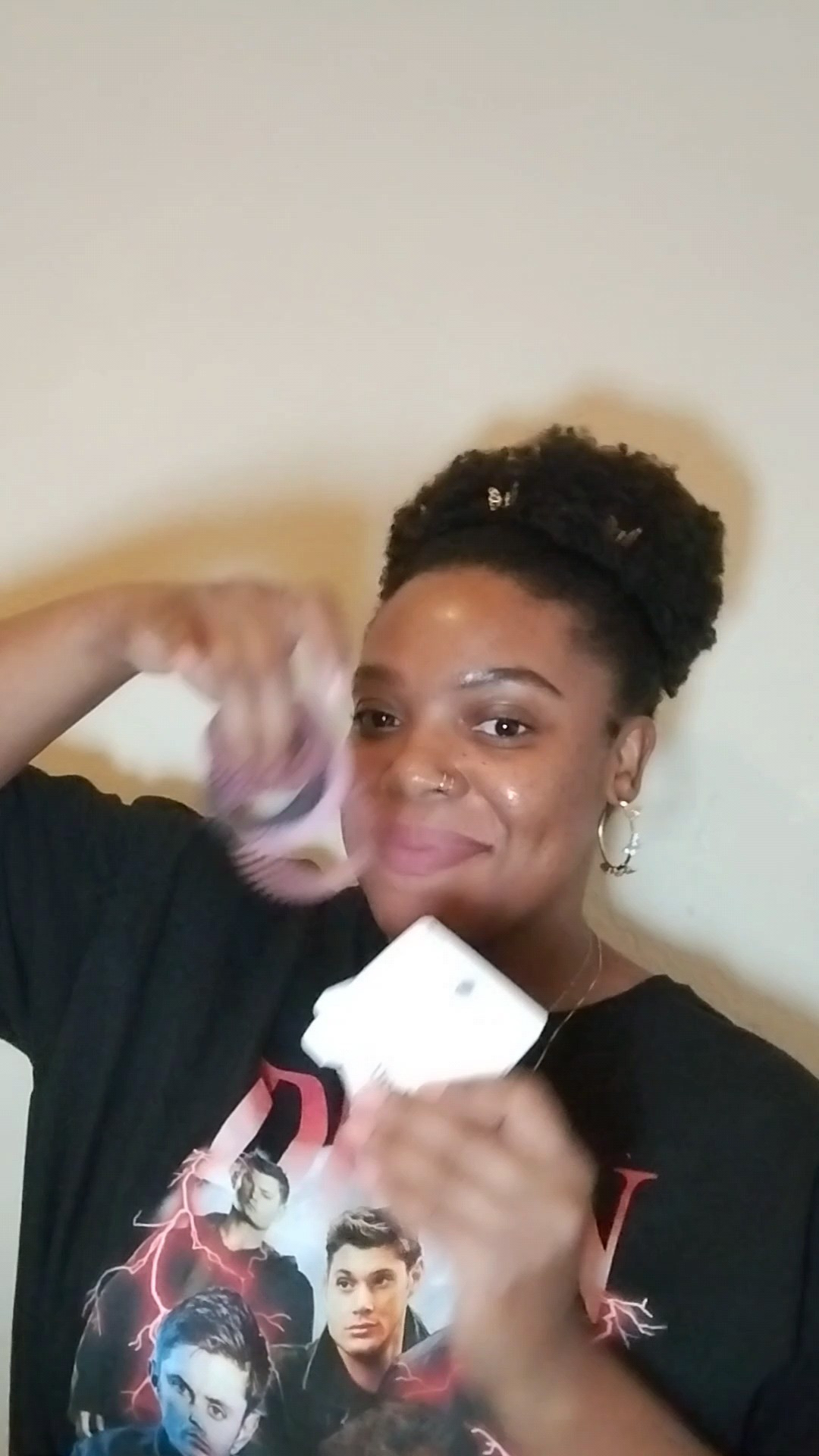 Check out how I make these phone cord-like spiral hair ties from Ulta to fit around my high puff. I had to cut them but it made the coil hair ties perfectly stretchy for my natural hair!👌🏾

#LTKdayinmylife #LTKBeauty #LTKgrwm