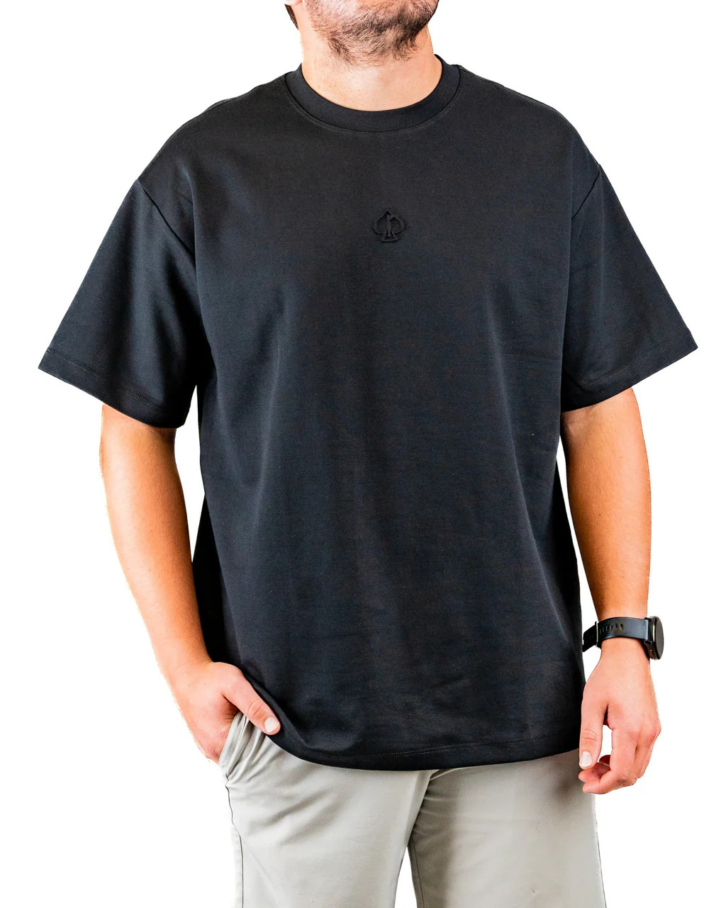 Embossed Spade Tee Shirt - Black | Pins & Aces