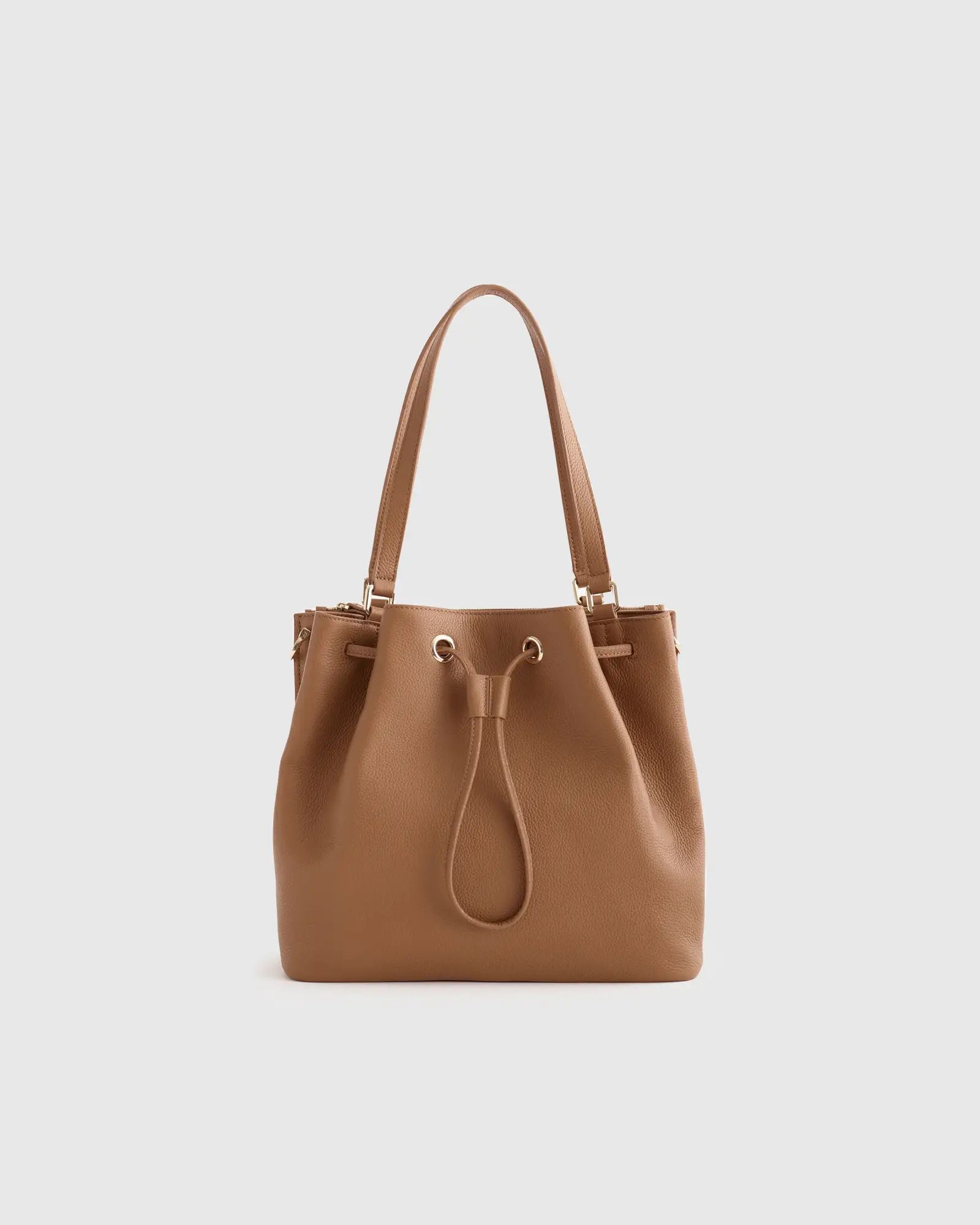 Italian Leather Triple Compartment Bucket Bag | Quince