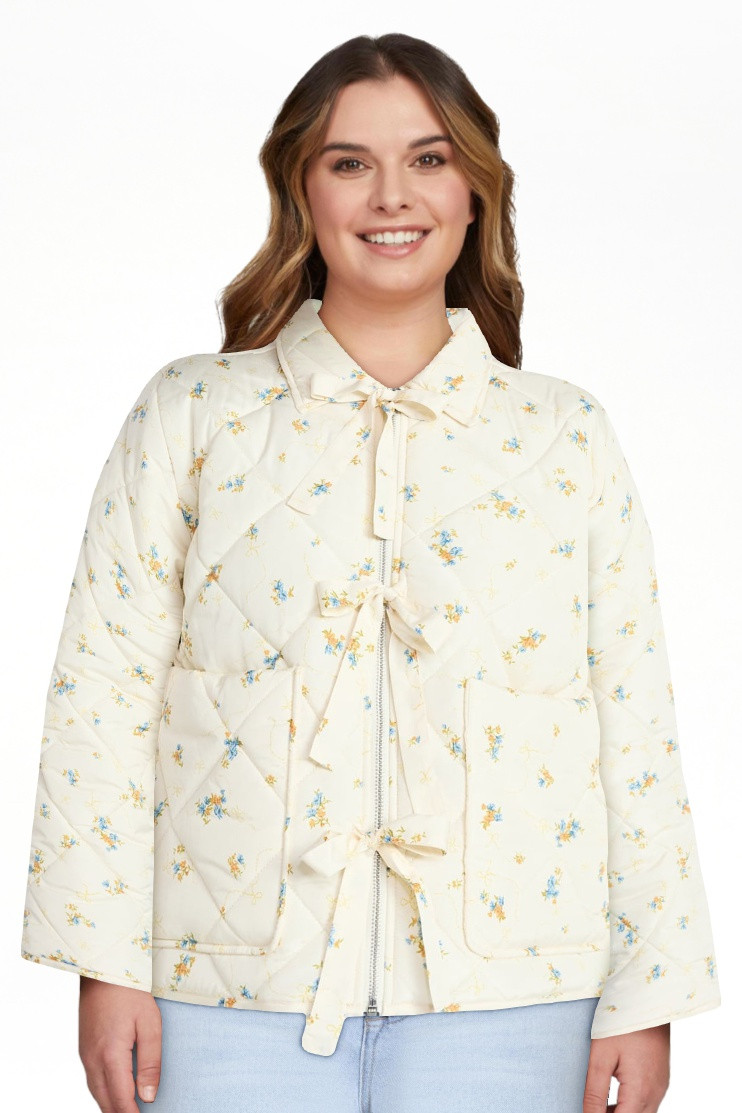 No Boundaries Quilted Bow Jacket, Women's XXS-XXL | Walmart (US)