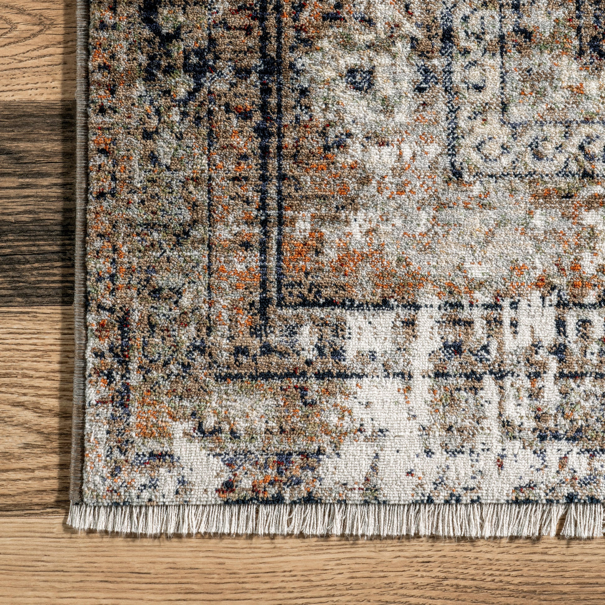 Vintage Medallion Fringe Rug | Beige | Rugs USA