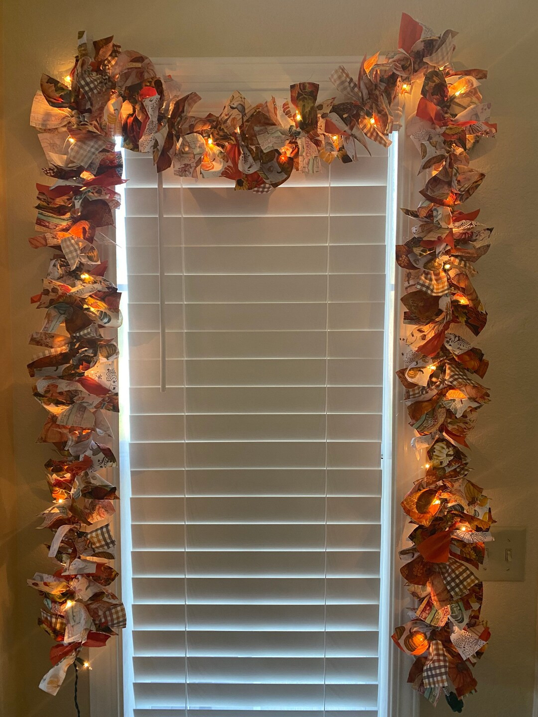 Fall Rag lighted garland | Etsy (US)