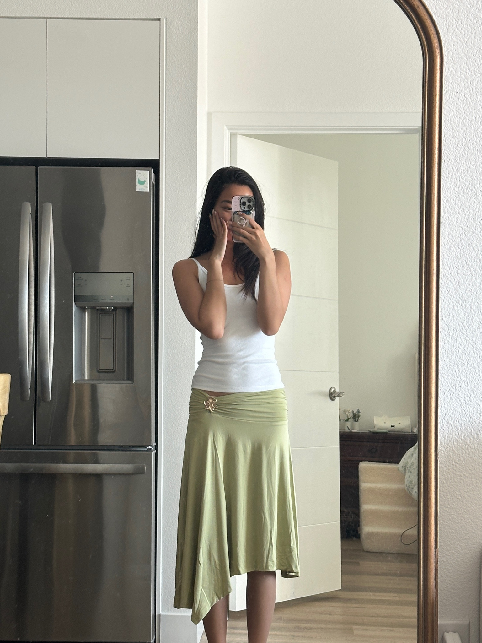 Green Midi Skirt 

Wearing US 2