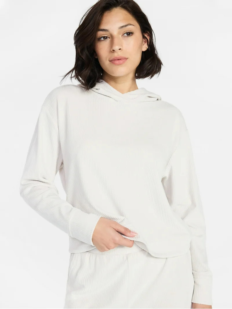 Avia Women's Rib Velour Hoodie, Sizes XS-XXXL | Walmart (US)