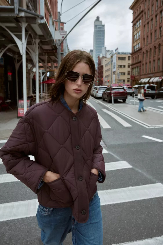 QUILTED JACKET WITH PATCH POCKETS | Zara US