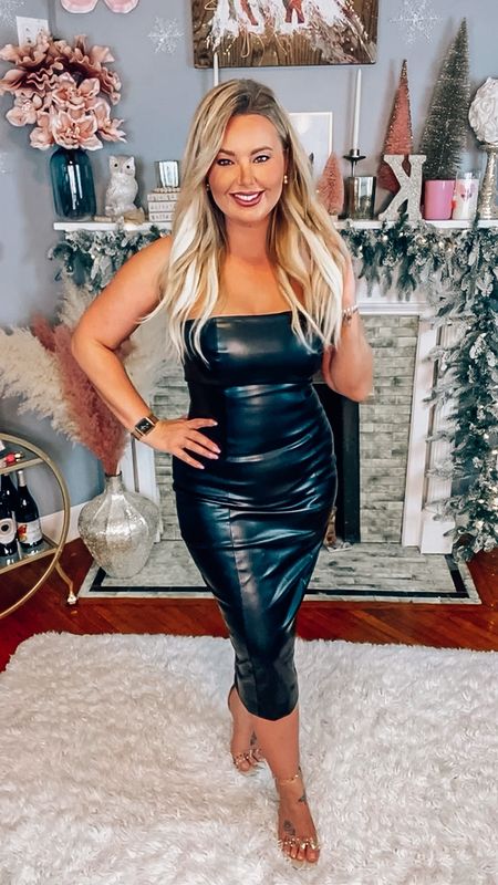 Perfect little black dress! This faux black leather dress is amazing. I’m in a medium, true to size. Has some stretch. 

#LTKcurves #LTKstyletip #LTKunder50