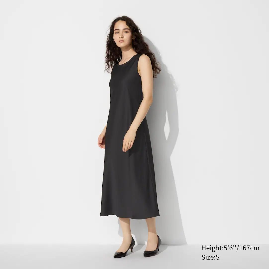 Satin Dress (Sleeveless) | UNIQLO (UK)