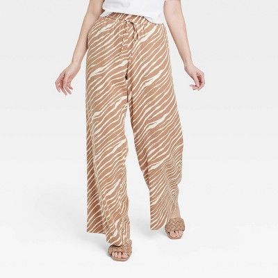 Women's High-Rise Wide Leg Linen Pull-On Pants - A New Day™ | Target