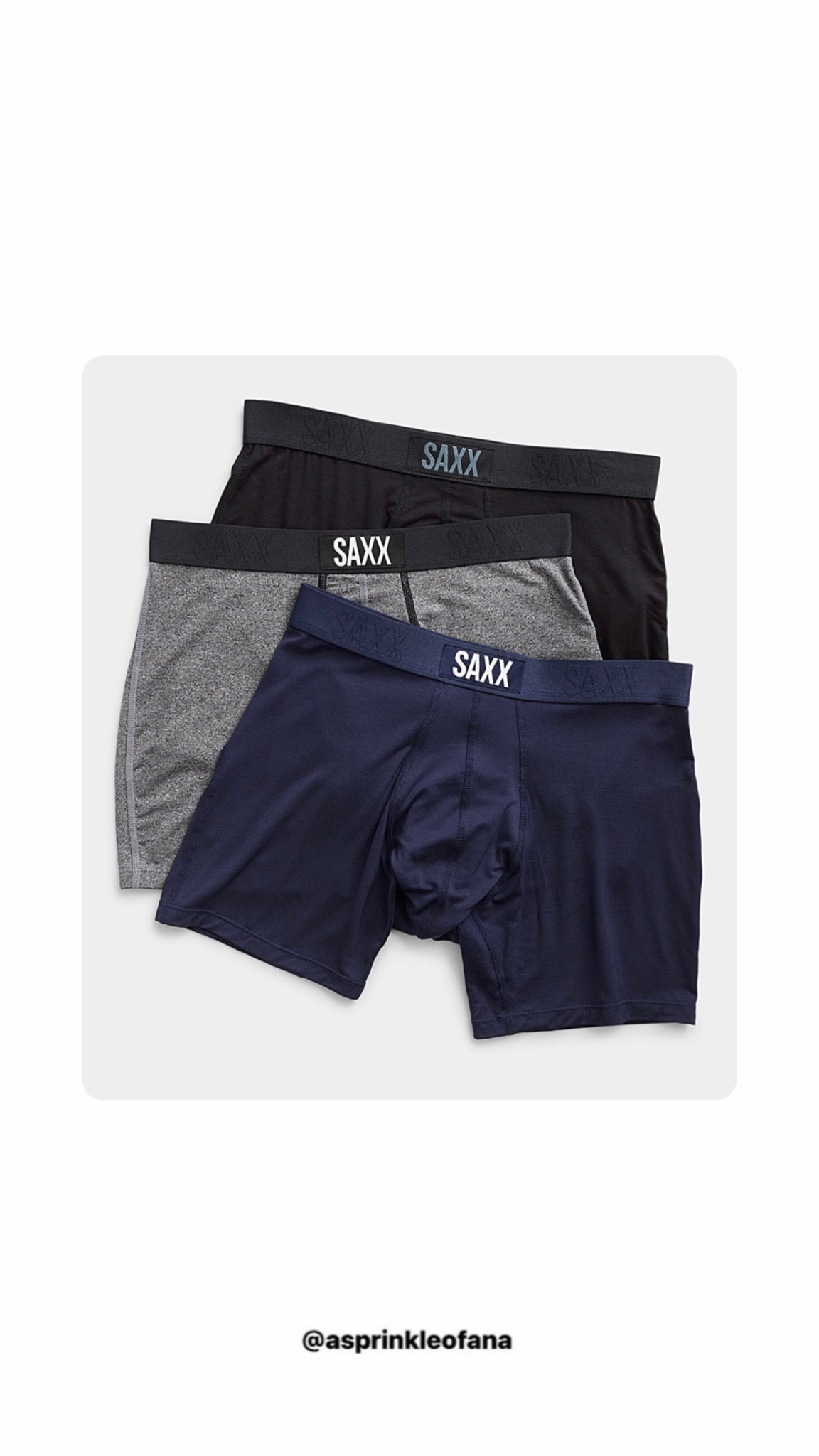 Saxx sale! Under $20 each for this 3pk + use promo code PROMO20 for $20 off a $200 purchase at Simons 

#LTKgiftguide #LTKsale #LTKmens