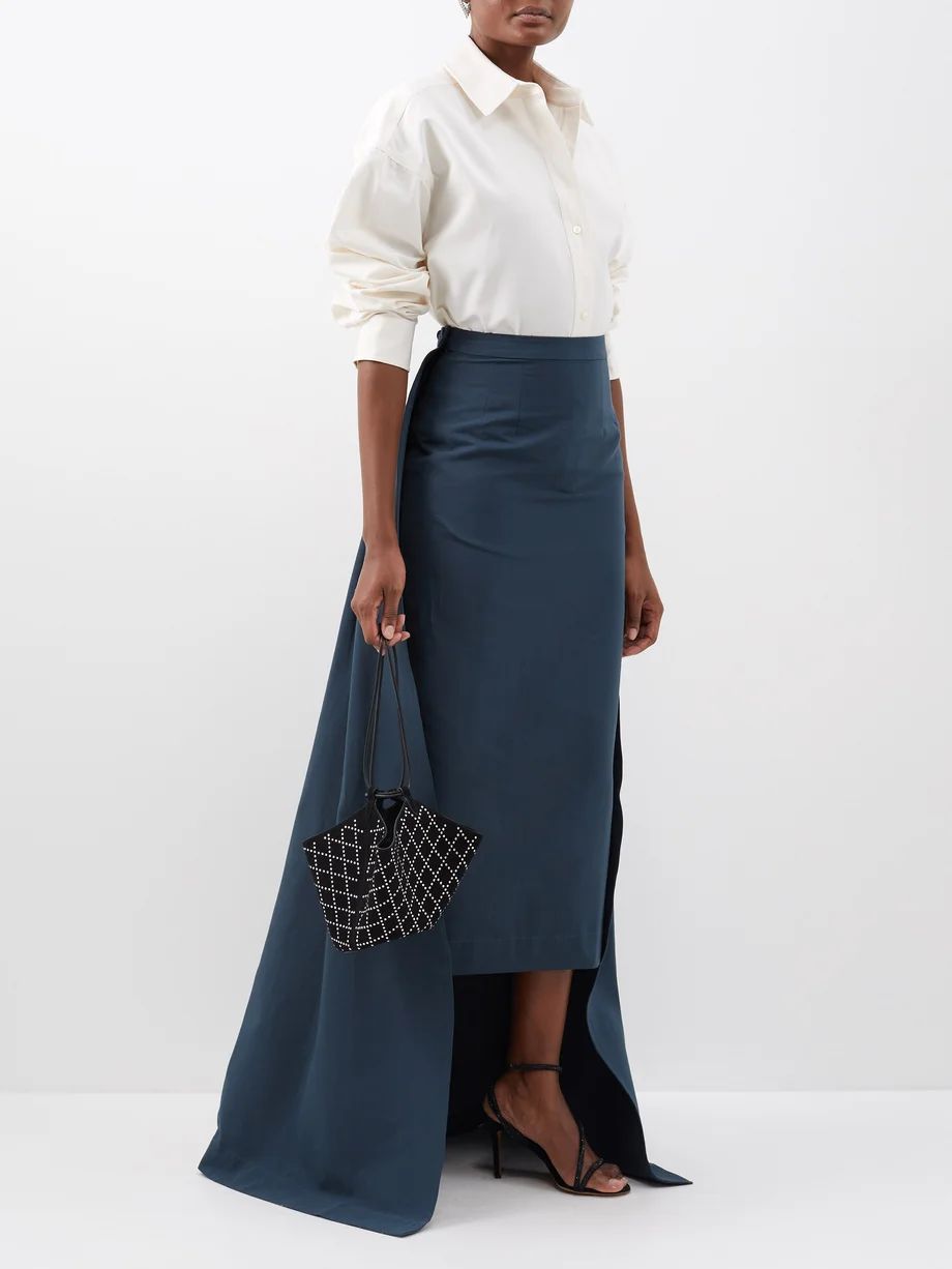 Prunella detachable-layer cotton-blend midi skirt | Matches (US)
