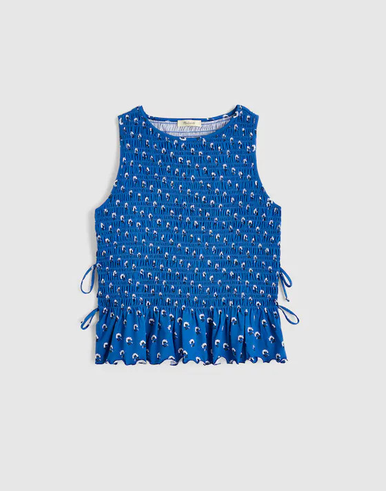 Side-Tie Smocked Tank | Madewell