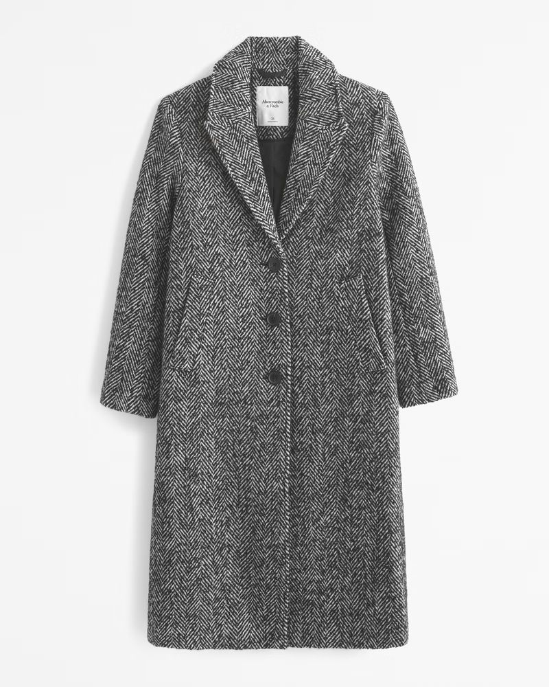 Wool-Blend Tailored Topcoat | Abercrombie & Fitch (US)