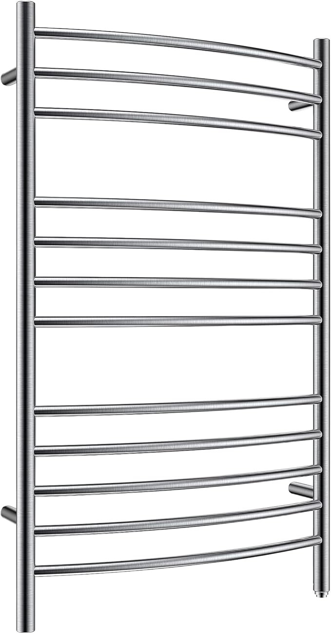 HEATGENE Towel Warmer Wall Mount Electric Plug-in/Hardwired Heated Towel Rack Brushed | Amazon (US)