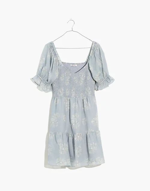 Silk Lucie Smocked Mini Dress in Moody Blooms | Madewell