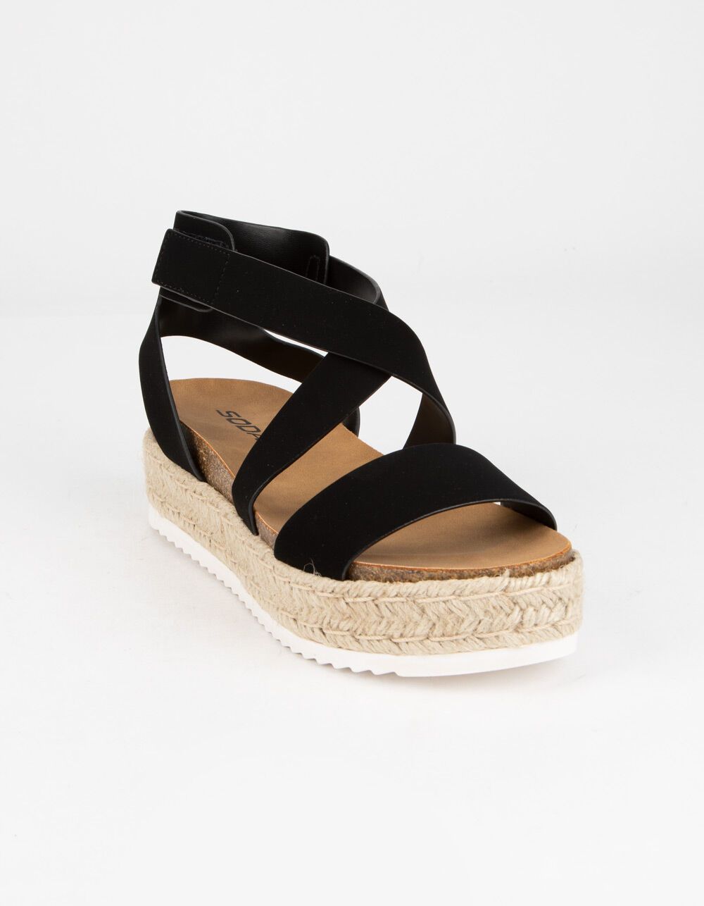 SODA Ankle Banded Black Platform Sandals | Tillys