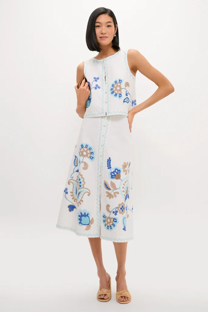 Folk Flower Embroidered Sadie Skirt | Tuckernuck (US)