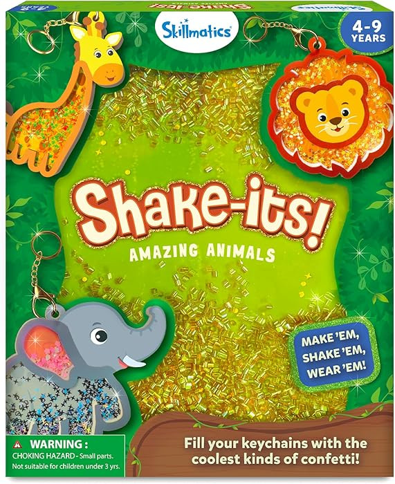Skillmatics Shake-its – Glitter Craft Kit for Kids, DIY Animal Arts & Crafts with Keychains, Me... | Amazon (US)