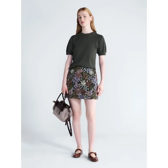 Free Assembly Women’s and Women's Plus Pointelle Sweater with Puff Sleeves, Sizes XS-4X | Walmart (US)