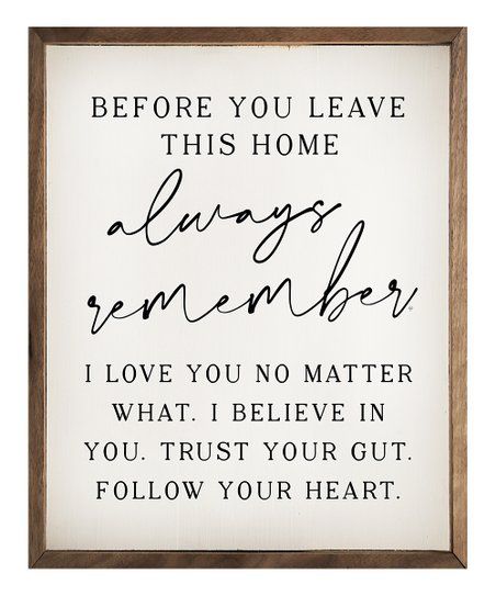 'Always Remember' Framed Wall Sign | Zulily