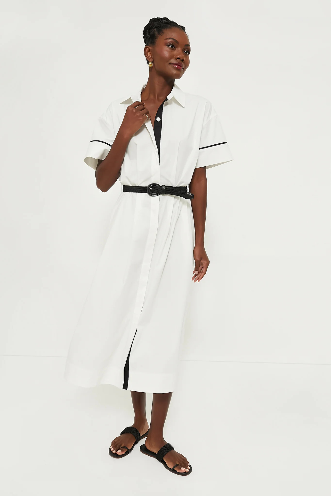 White Piped Kate Dress | Tuckernuck (US)
