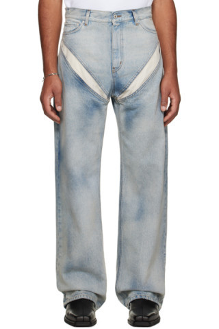 Blue Cutout Jeans | SSENSE