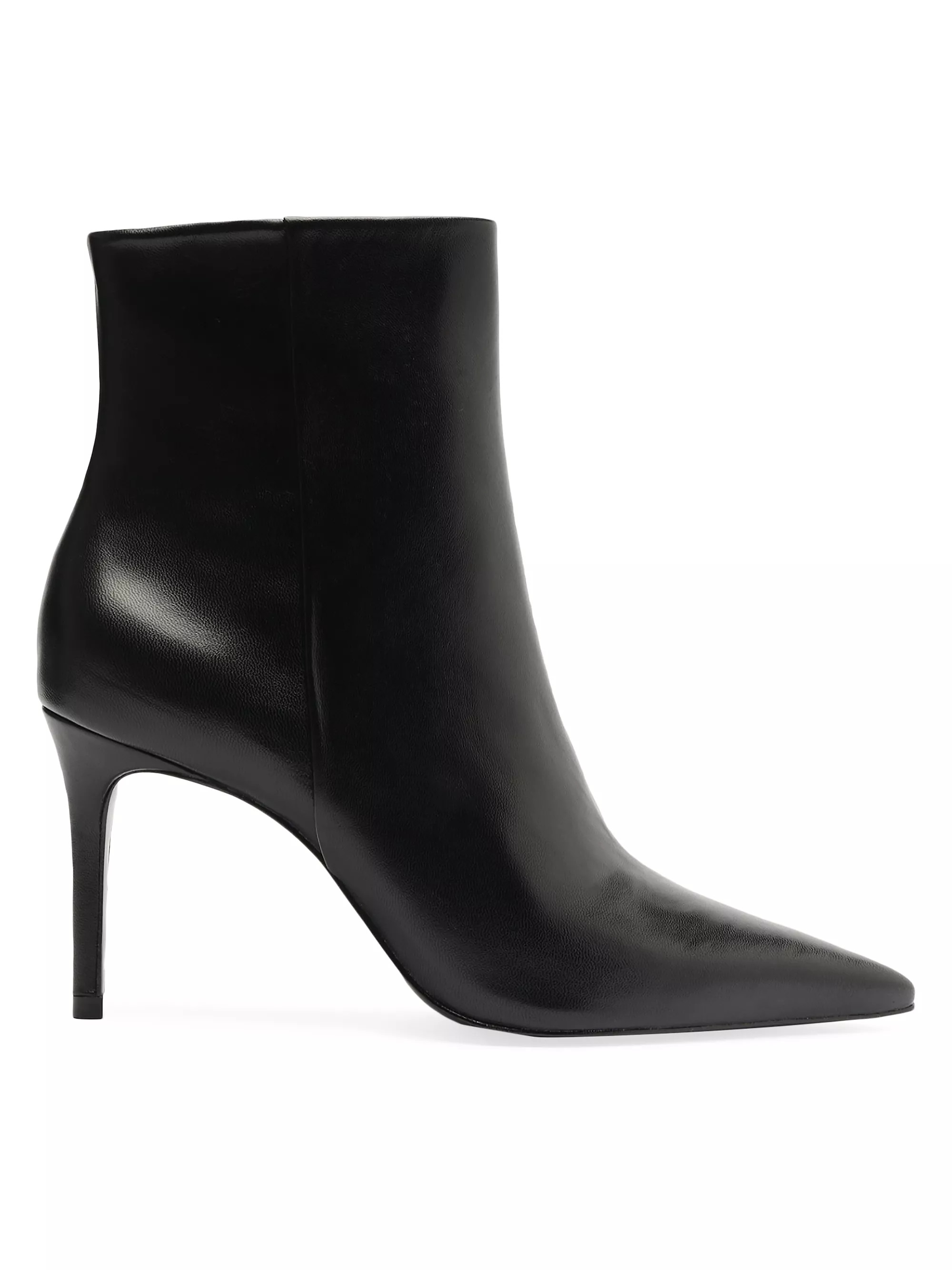 Schutz Mikki 85MM Leather Stiletto Booties | Saks Fifth Avenue | Saks Fifth Avenue
