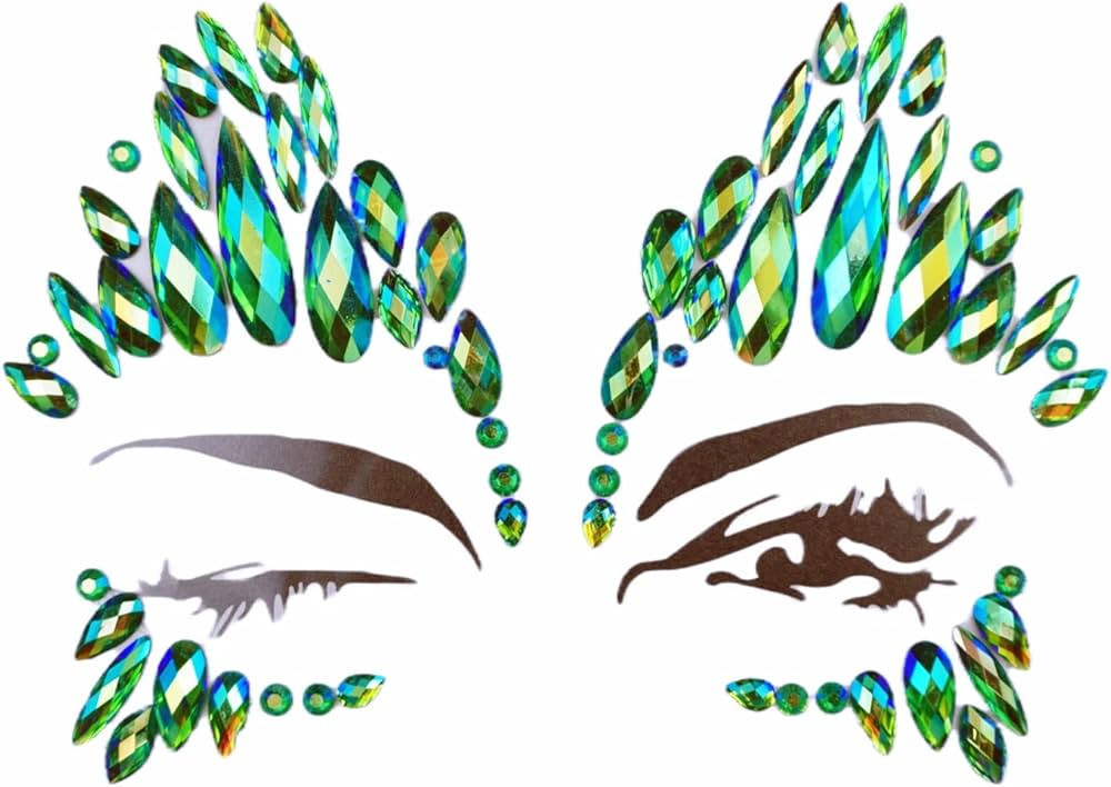 halloween face jewels festival Christmas face gems stick on rhinestone tattoo stickers pasties se... | Amazon (US)