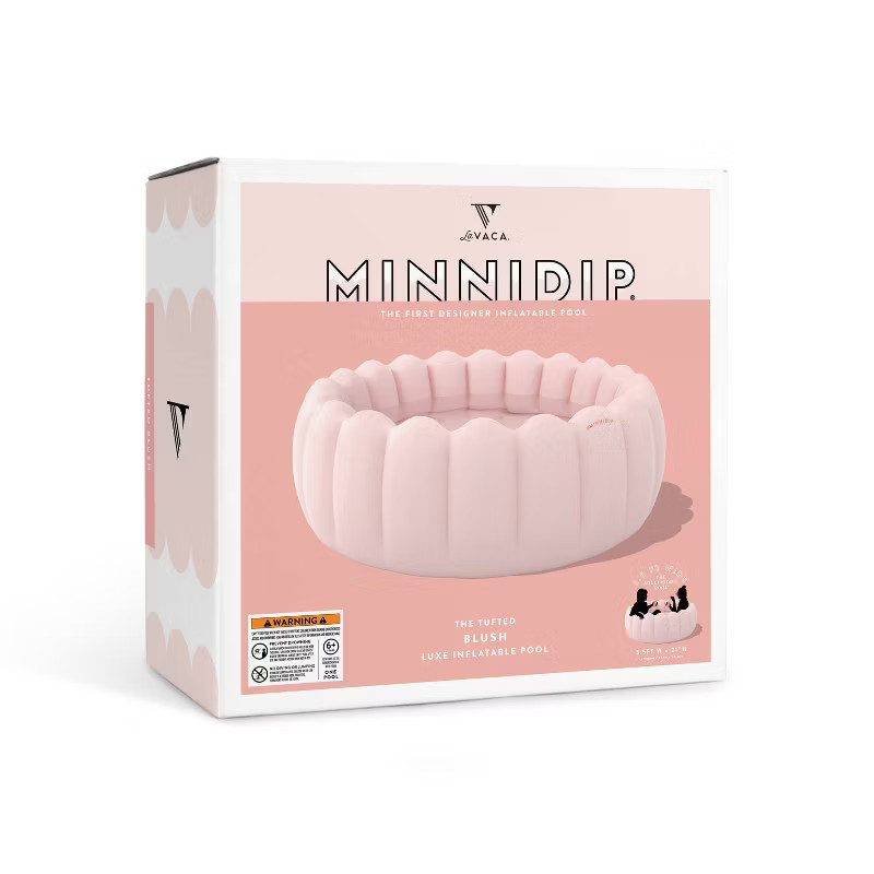 MINNIDIP 66'' x 66'' x 21'' Tufted Pool 125 gal Novelty Kiddie Pool - Blush | Target