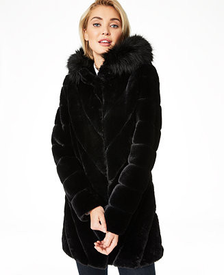 Calvin Klein Women's Hooded Faux-Fur Coat & Reviews - Coats & Jackets - Women - Macy's | Macys (US)