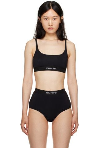 Black Signature Bra | SSENSE