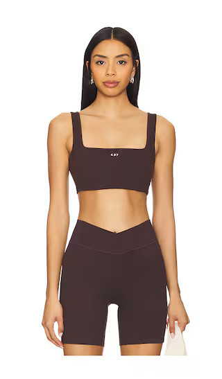 437 The Square Sports Bra in Chocolate. - size M | Revolve Clothing (Global)