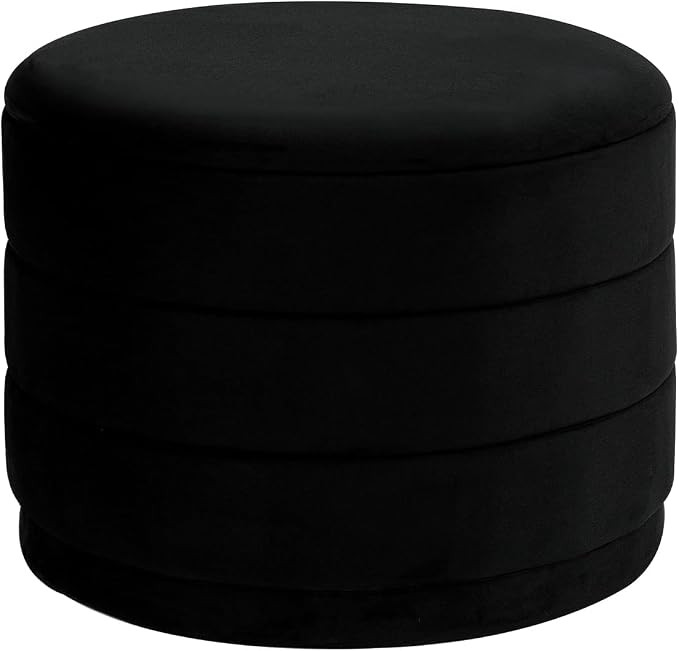 23" Round Velvet Storage Ottoman with Reversible Lid, Soft Padded Footrest and Hidden Storage, La... | Amazon (US)
