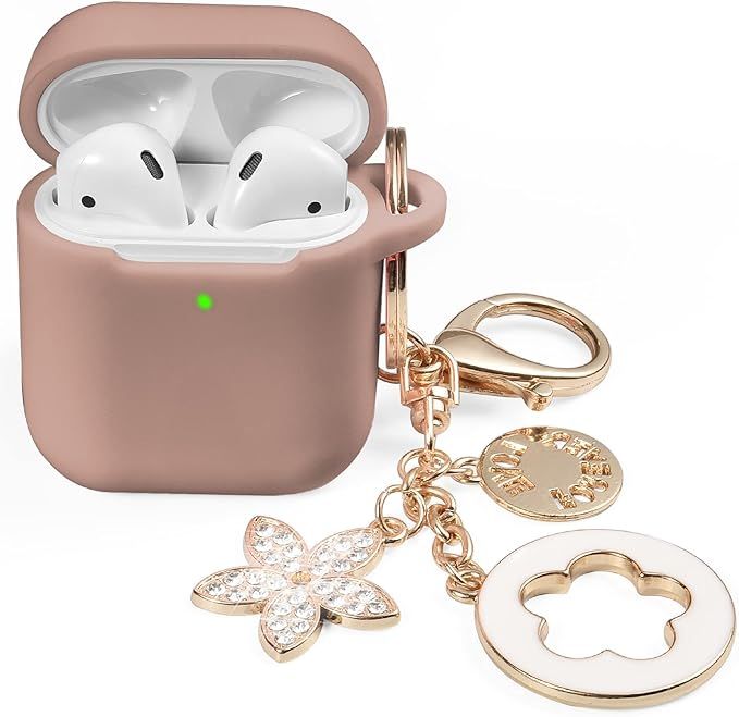 OLEBAND Airpod Case with Cute Bling Keychain,iPods Silione Protective and Anti-Slip Cover for App... | Amazon (US)