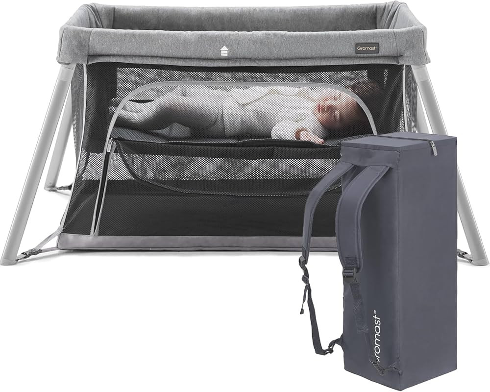 2 in 1 Portable Travel Crib for Toddler, Foldable Crib for Baby, Lightweight Playpen Collapsible ... | Amazon (US)