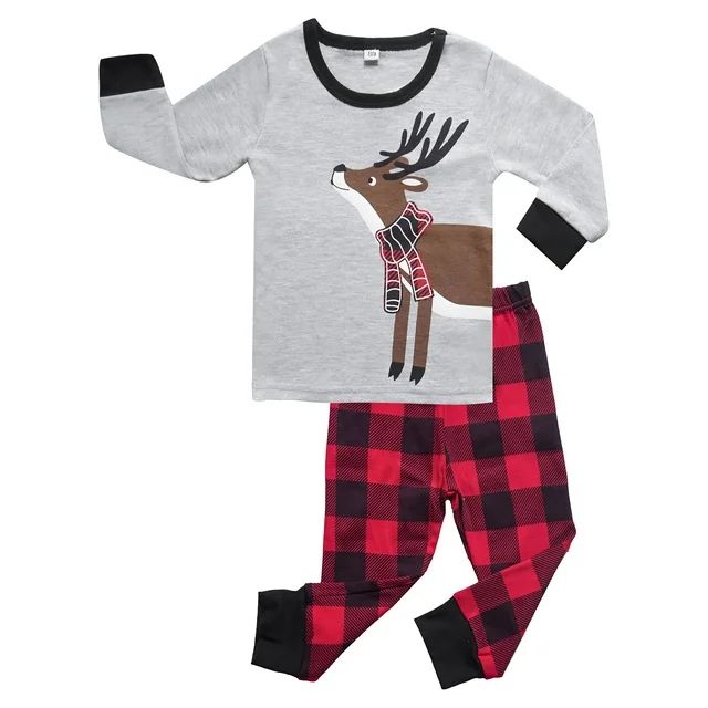 Little Hand Toddler Boys Christmas Reindeer Pjs Kids Xmas Pajamas Sets 5T | Walmart (US)